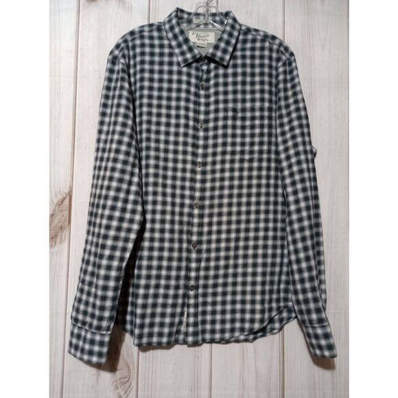 Penguin Shirt Men's Extra Large Gray Gingham - Picture 1 of 7
